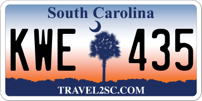 SC license plate KWE435