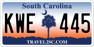 SC license plate KWE445