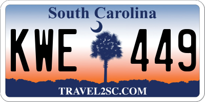 SC license plate KWE449