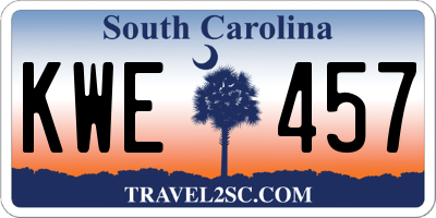 SC license plate KWE457