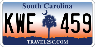 SC license plate KWE459