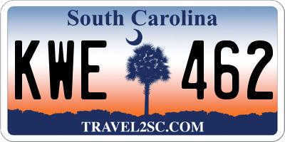 SC license plate KWE462