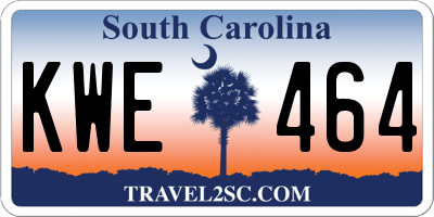 SC license plate KWE464
