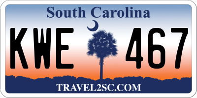 SC license plate KWE467
