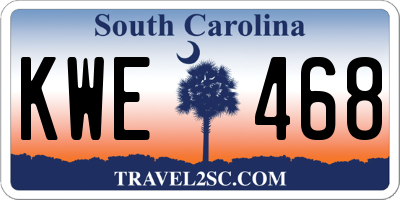 SC license plate KWE468