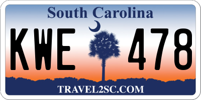 SC license plate KWE478