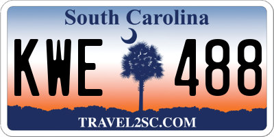 SC license plate KWE488