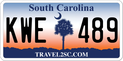 SC license plate KWE489