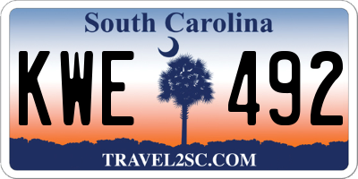 SC license plate KWE492