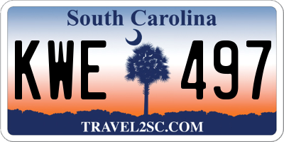 SC license plate KWE497