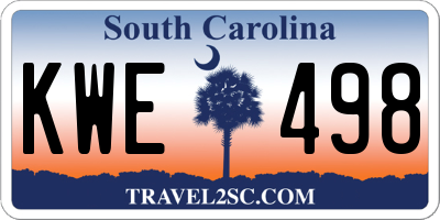 SC license plate KWE498