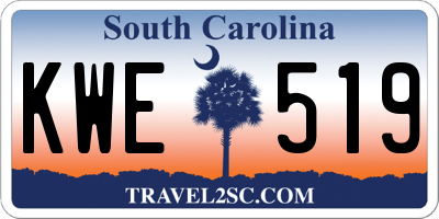 SC license plate KWE519
