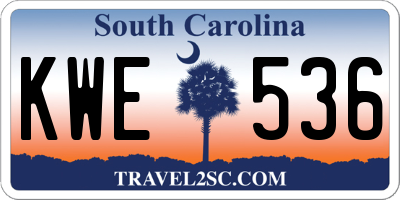 SC license plate KWE536