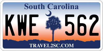 SC license plate KWE562