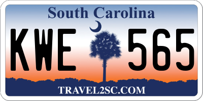 SC license plate KWE565