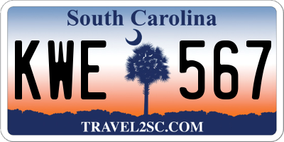 SC license plate KWE567