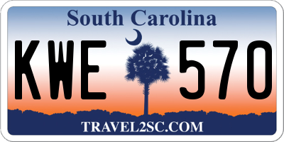 SC license plate KWE570