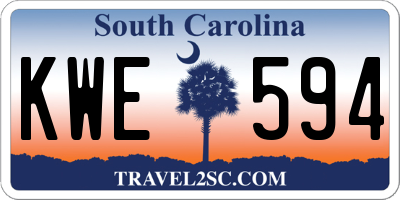 SC license plate KWE594