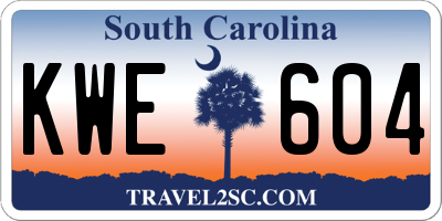 SC license plate KWE604