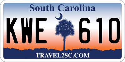 SC license plate KWE610