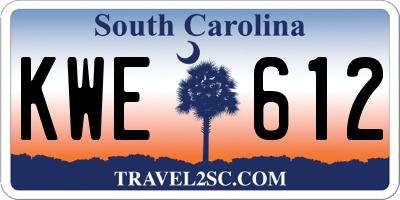 SC license plate KWE612