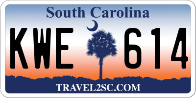 SC license plate KWE614