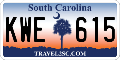 SC license plate KWE615