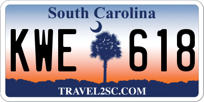 SC license plate KWE618