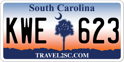 SC license plate KWE623