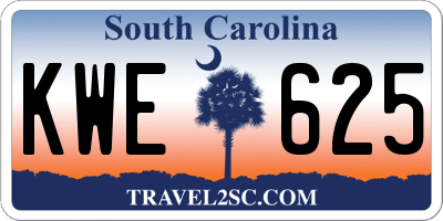 SC license plate KWE625