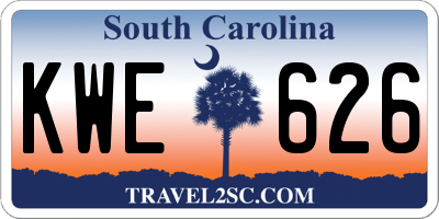 SC license plate KWE626