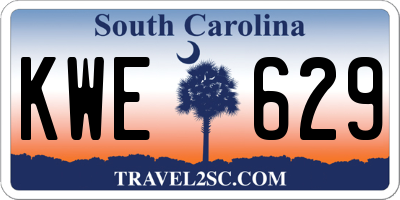 SC license plate KWE629