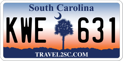 SC license plate KWE631