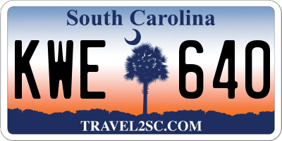 SC license plate KWE640