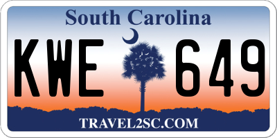 SC license plate KWE649