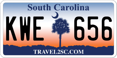 SC license plate KWE656