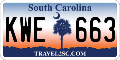 SC license plate KWE663