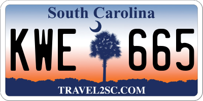 SC license plate KWE665