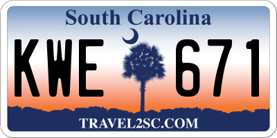 SC license plate KWE671