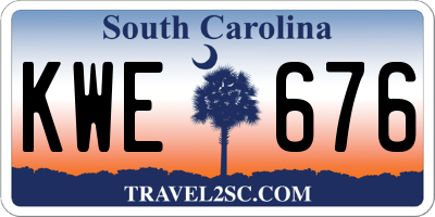SC license plate KWE676