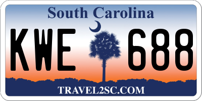 SC license plate KWE688