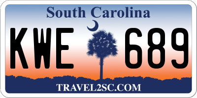 SC license plate KWE689
