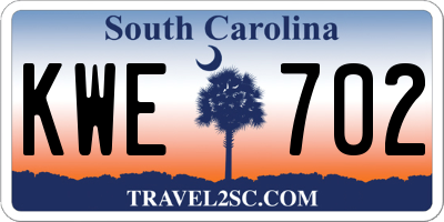 SC license plate KWE702