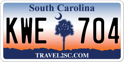 SC license plate KWE704