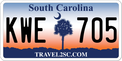 SC license plate KWE705