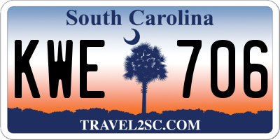 SC license plate KWE706