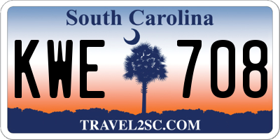 SC license plate KWE708