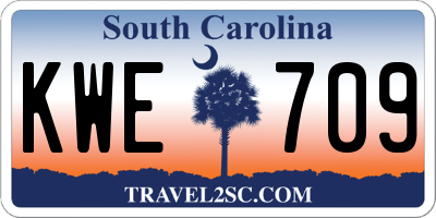 SC license plate KWE709