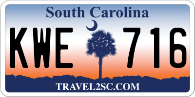 SC license plate KWE716