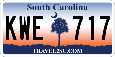 SC license plate KWE717